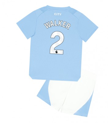 Manchester City Kyle Walker #2 Koszulka Podstawowych Dziecięca 2023-24 Krótki Rękaw (+ Krótkie spodenki)